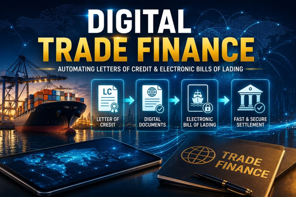 Robosoft commodity management software dashboard managing digital bills of lading and letter of credit trade finance